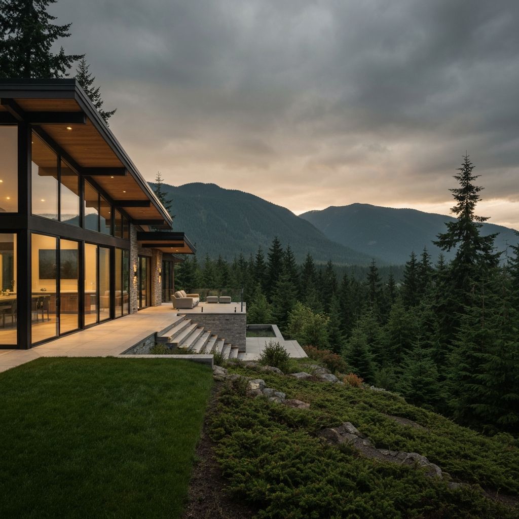 Luxury Pacific Northwest home with mountain views